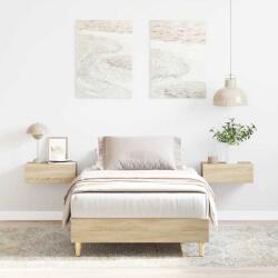 vidaXL sonoma tölgy színű szerelt fa ágykeret matrac nélkül 100x200 cm (861041)