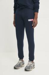 Tommy Hilfiger pamut melegítőnadrág sötétkék, nyomott mintás, DM0DM20277 - sötétkék S