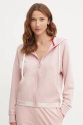 HUGO BOSS felső rózsaszín, női, sima, kapucnis - rózsaszín S - answear - 29 990 Ft
