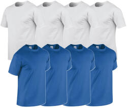 Gildan 8 db-os csomagban Gildan kereknyakú pamut póló, royal-fehér-5XL (GI5000ro-wh-5XL-8)