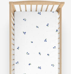 Goldea gyermek körgumis pamut lepedő kiságyba - áfonya mintás 60 x 120 cm