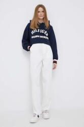 Tommy Hilfiger pamut nadrág x Shawn Mendes fehér, magas derekú széles - fehér 26/32
