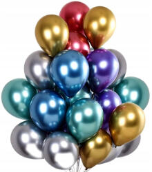 Flippy Set 50 Baloane din Latex Chrome, Flippy, Model Party, 23 cm, Multicolor, 2.2 g (teo-131007)