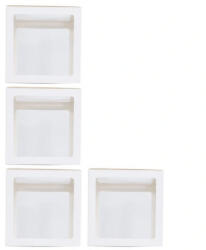 Flippy Set 4 Cutii pentru Baloane, Flippy, Model Simplu, Tematica Aniversare, Cuburi Decorative din Plastic, Accesorii pentru Petrecere, 30 x30 cm, Transparente Contur Alb (teo-130380)