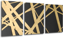 Impresi Tablou Abstract golden lines - 60 x 30 cm (3-piese)