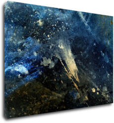 Impresi Tablou Dark blue gold abstrakt - 70 x 50 cm