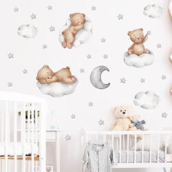 Impresi Autocolant pentru camera copilului Sleeping teddy bears with stars Decoratiune camera copii