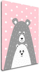 Impresi Obraz Pink grey bear - 30 x 40 cm Decoratiune camera copii