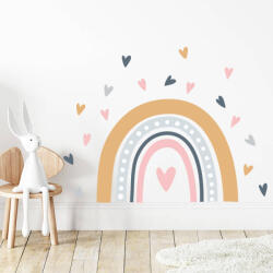 Impresi Autocolant pentru camera copilului Rainbow and hearts - 60x40cm Decoratiune camera copii