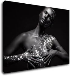Impresi Tablou Woman portrait black silver - 70 x 50 cm