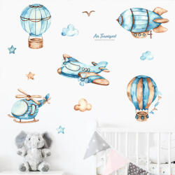 Impresi Autocolant pentru camera copilului Airplanes and balloons - 90x30cm 2 ks Decoratiune camera copii