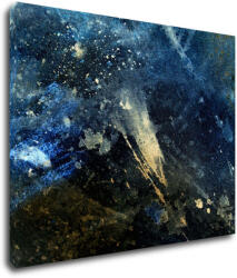 Impresi Tablou Dark blue gold abstrakt - 90 x 70 cm