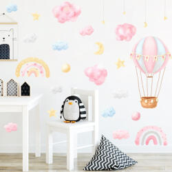 Impresi Autocolant pentru camera copilului Balloon clouds and stars - 90x30cm Decoratiune camera copii