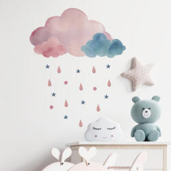 Impresi Autocolant pentru camera copilului Pink and blue clouds - 39x22cm Decoratiune camera copii