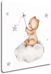 Impresi Obraz Little bear with stars - 30 x 30 cm Decoratiune camera copii