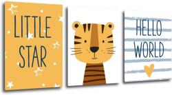 Impresi Obraz Little tiger set - 90 x 40 cm (3-piese) Decoratiune camera copii
