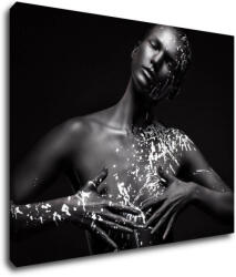 Impresi Tablou Woman portrait black silver - 90 x 70 cm