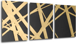 Impresi Tablou Abstract golden lines - 150 x 70 cm (3-piese)