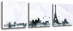 Impresi Tablou Paris panorama - 90 x 30 cm (3-piese)