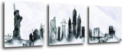 Impresi Tablou New York panorama - 90 x 30 cm (3-piese)