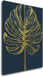 Impresi Tablou Golden leaf dark background - 70 x 90 cm
