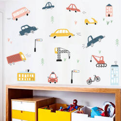 Impresi Autocolant pentru camera copilului Kids cars - 60x30 cm Decoratiune camera copii