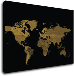 Impresi Tablou World map golden black - 60 x 40 cm
