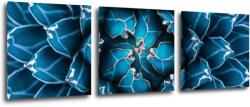 Impresi Tablou Blue blossom - 90 x 30 cm (3-piese)