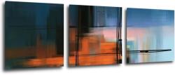 Impresi Tablou Abstract design blue - 90 x 30 cm (3-piese)