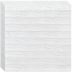 HOZRO Tapet 3D autoadeziv, Model imitatie caramida, design modern, foarte usor de montat, Alb