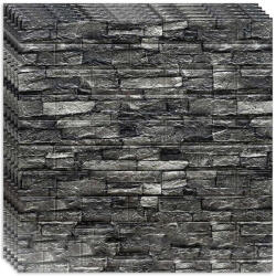HOZRO Tapet 3D autoadeziv, Model imitatie caramida, design modern, foarte usor de montat, Piatra Gri