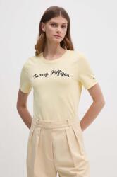 Tommy Hilfiger pamut póló női, sárga, WW0WW42589 - sárga L