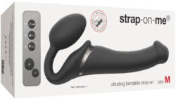 Strap On Me M - felcsatolható vibrátor - közepes (fekete) (3700436013953)