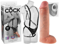 King Cock Strap-on 11 - üreges, felcsatolható dildó hámmal (28cm) (05316340000)