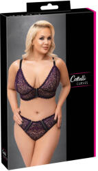 Cottelli Plus Size Cottelli Curves Plus Size - áttetsző mintás melltartó szett (lila) (22142454051)
