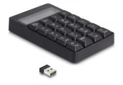 DeLock 2 az 1-ben A típusú USB billentyűzet számológép funkcióval, 2, 4 GHz, vezeték nélküli, fekete (12113) (12113)