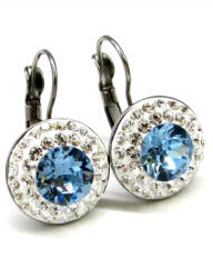 APHRODITÉ kapcsos fülbevaló (fehér - aquamarine 14-mm-es) (2020022027)