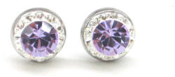 APHRODITÉ bedugós fülbevaló - 8 mm (violet-crystal) (2023062718)