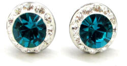 APHRODITÉ bedugós fülbevaló - 8 mm (blue zircon zöld-crystal) (2023053105)