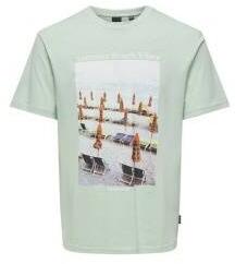 Only & Sons Tricou cu Mânecă Scurtă Bărbați Only & Sons Onskolton Reg Beach Surf Verde Mărime M