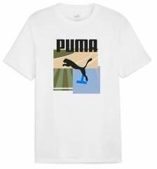 PUMA Tricou cu Mânecă Scurtă Bărbați Puma GRAPHICS Summer Alb Mărime S