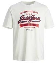 Jack & Jones Tricou cu Mânecă Scurtă Bărbați Jack & Jones JJELOGO TEE SS 12246690 Alb Mărime L