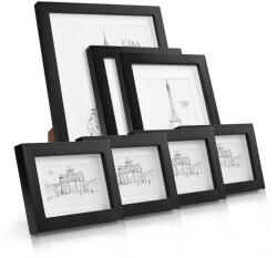 Casa Chic Chalcot 7 db-os fekete képkeret szett (3 méret) (CL-7SET-BLK)