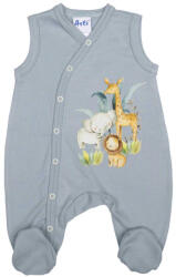 Asti Ujjatlan vékony pamut rugdalózó Szafaris mintával