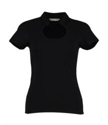 Kustom Kit Női csapott ujjú póló Kustom Kit Regular Fit Keyhole Neck Top M/L (12/14), Fekete