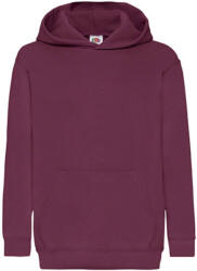 Fruit of the Loom Gyerek Pulóver Kapucnis Hosszú ujjú Fruit of the Loom Classic Hooded Sweat Kids - 128 (7-8), Burgundi vörös