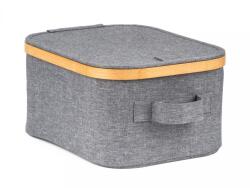 G21 24×30×15 cm bambusz, fedéllel, szürke (UBG21BAM003-2G)