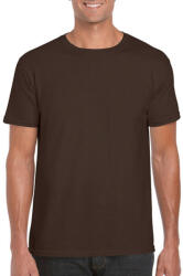 Gildan Férfi póló Rövid ujjú Gildan Softstyle Ring Spun T-Shirt - L, Sötét csokoládébarna