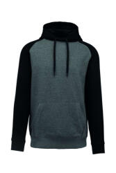 Proact Uniszex kapucnis pulóver Proact PA369 Adult Two-Tone Hooded Sweatshirt -L, Grey Heather/Black