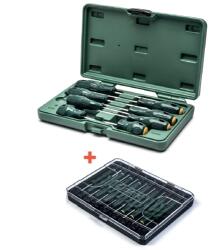 SATA csavarhúzó készlet 8 részes (lapos+PH) + műszerész csavarhúzó készlet 15 részes (lapos+PH+torx+imbusz) (ST09306SJ+ST09317SJ)